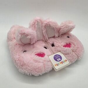 Stride Rite Fuzzy Bunny Faux Fur Plush Slippers Kids Size 9/10 NEW